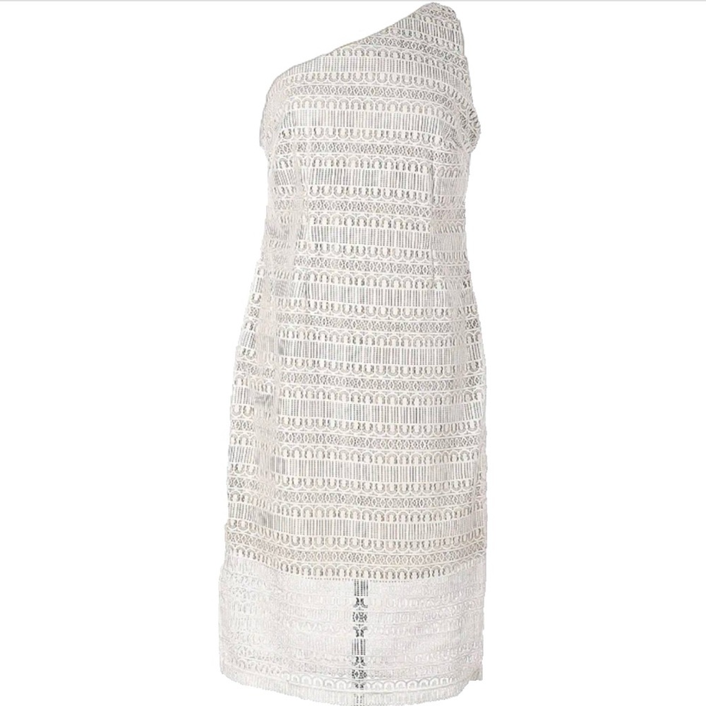 New York & Company White One-Shoulder Dress, 12